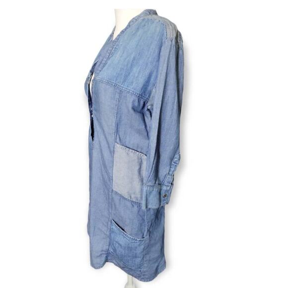 Etienne Marcel Women's Linen Blend Chambray Denim Shirt Dress Size XS - Picture 9 of 12